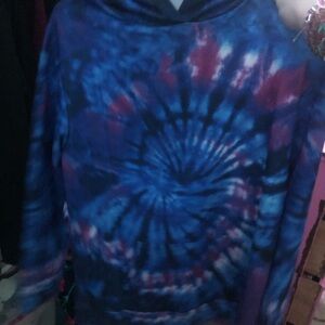 Blue and Purple Tie-Dye Sweater